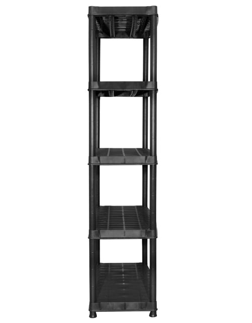 Încărcați imaginea în vizualizatorul Galerie, Raft de depozitare cu 5 polițe, negru, 85x40x185 cm, plastic - Lando

