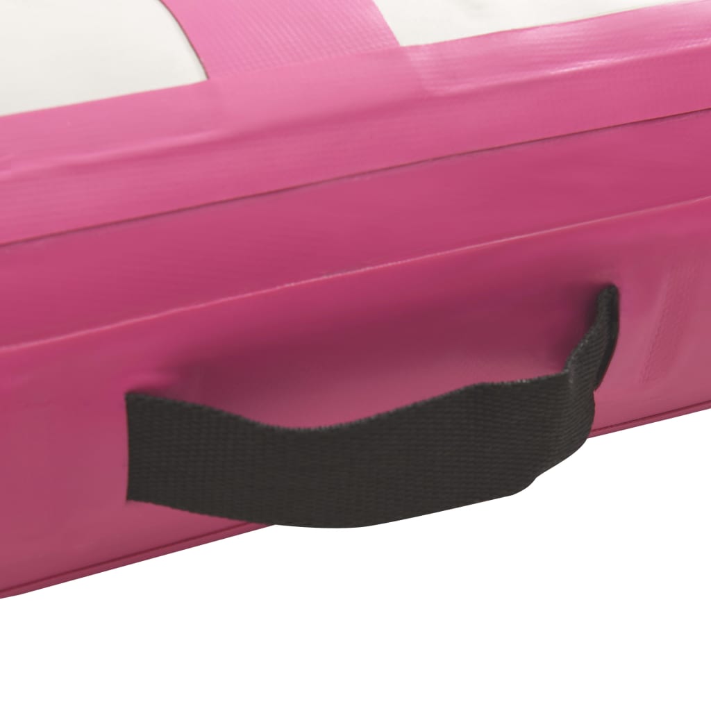 Saltea gimnastică gonflabilă cu pompă roz 600x100x20 cm PVC - Lando