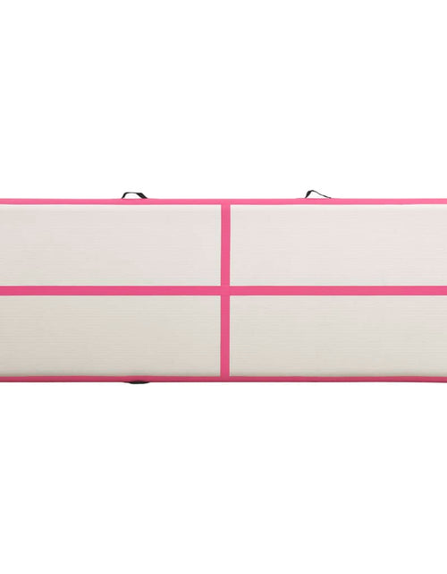 Încărcați imaginea în vizualizatorul Galerie, Saltea gimnastică gonflabilă cu pompă roz 300x100x15 cm PVC - Lando

