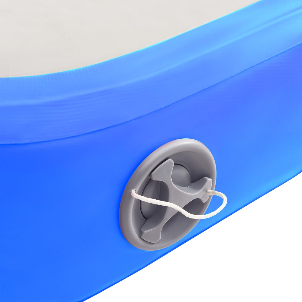 Saltea gimnastică gonflabilă cu pompă albastru 400x100x20cm PVC - Lando