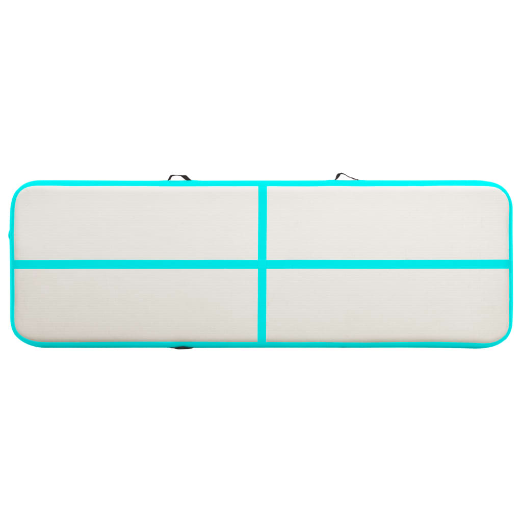 Saltea gimnastică gonflabilă cu pompă verde 400x100x20 cm PVC Lando - Lando