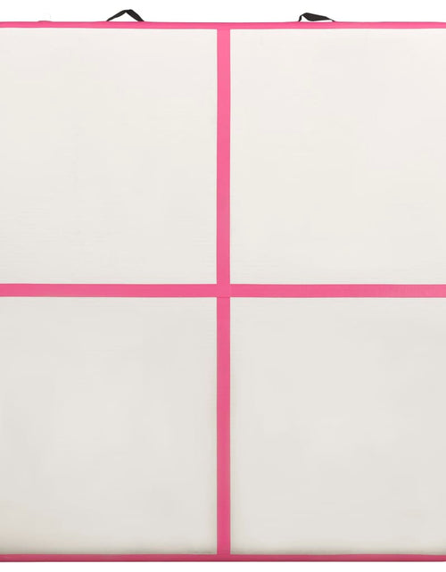 Загрузите изображение в средство просмотра галереи, Saltea gimnastică gonflabilă cu pompă roz 200x200x10 cm PVC - Lando
