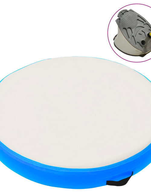 Загрузите изображение в средство просмотра галереи, Saltea gimnastică gonflabilă cu pompă albastru 100x100x10cm PVC - Lando
