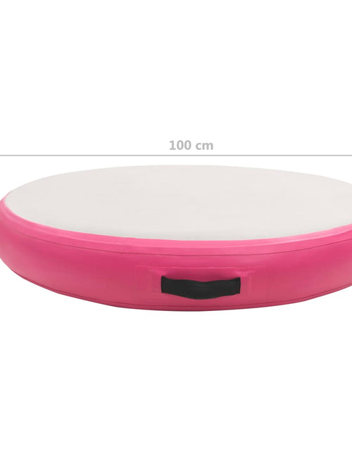 Încărcați imaginea în vizualizatorul Galerie, Saltea gimnastică gonflabilă cu pompă, roz, 100x100x20 cm, PVC - Lando
