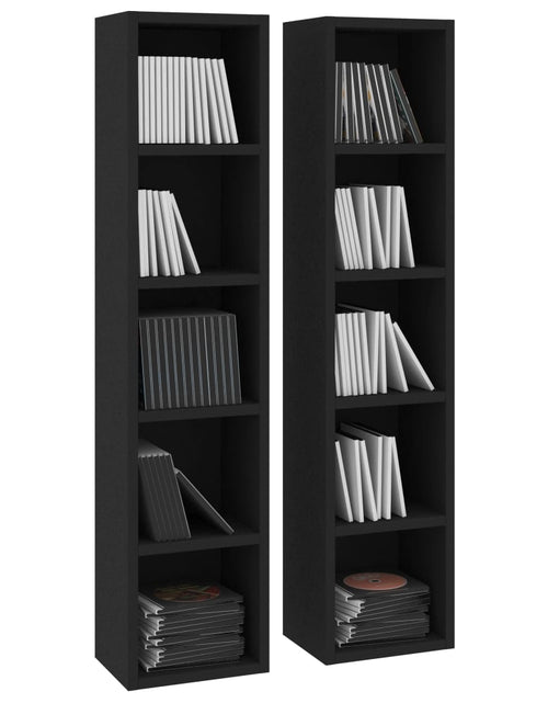 Încărcați imaginea în vizualizatorul Galerie, Dulapuri CD-uri, 2 buc., negru, 21 x 16 x 93,5 cm, PAL - Lando
