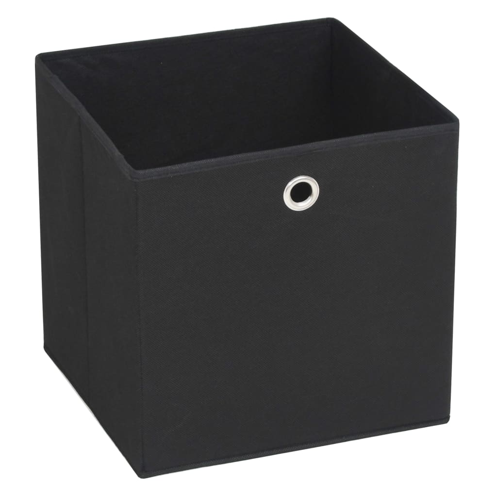 Cutii depozitare, 4 buc., negru, 28x28x28 cm, material nețesut Lando - Lando