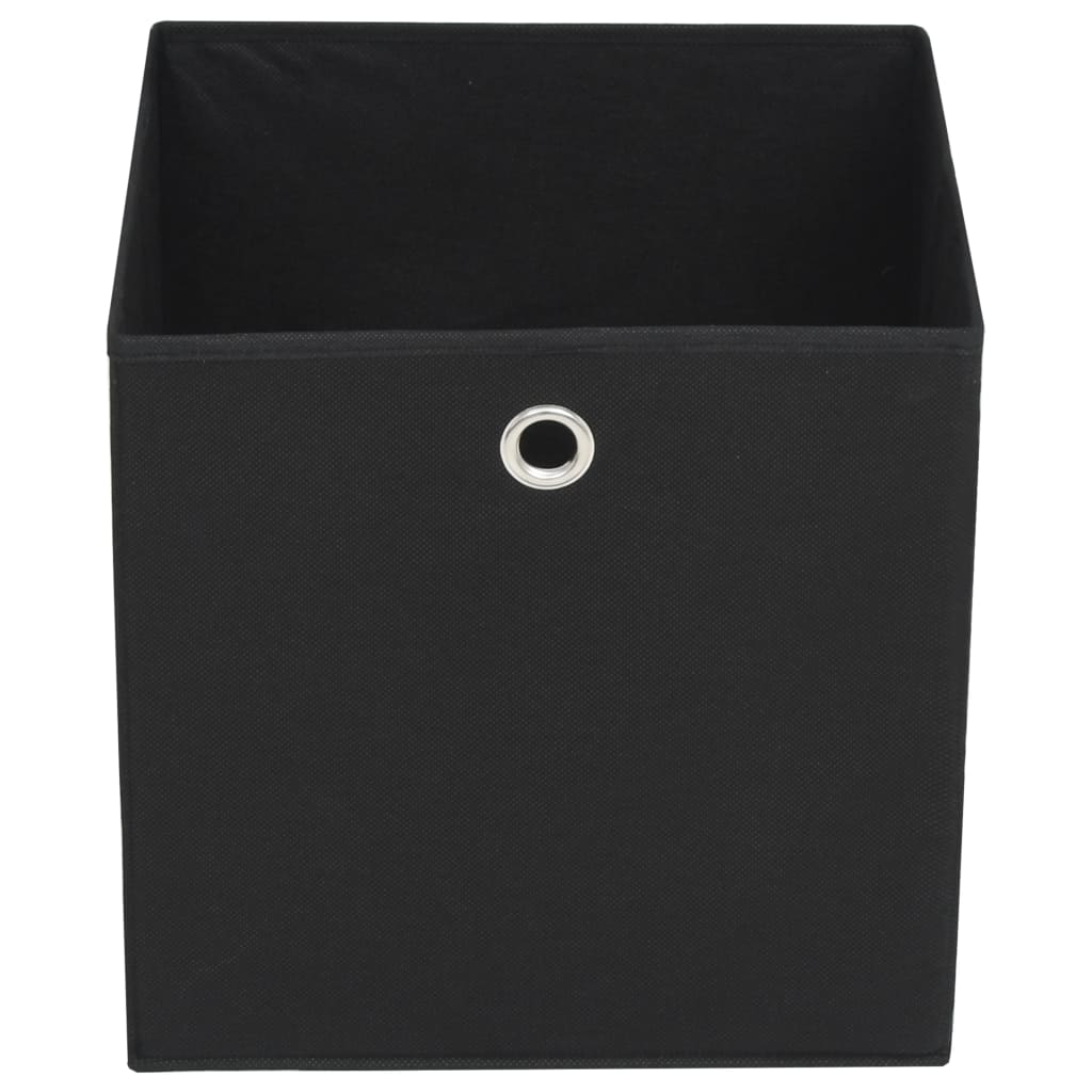 Cutii depozitare, 4 buc., negru, 28x28x28 cm, material nețesut Lando - Lando