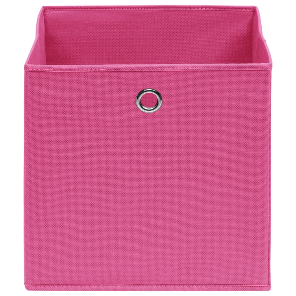 Cutii depozitare, 10 buc., roz, 28x28x28 cm, material nețesut - Lando