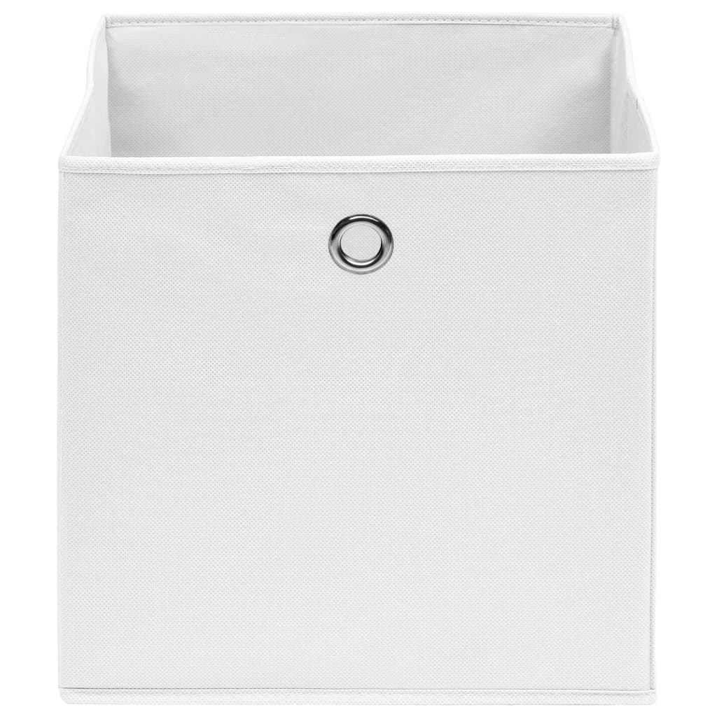 Cutii depozitare, 4 buc., alb, 28x28x28 cm, textil nețesut - Lando