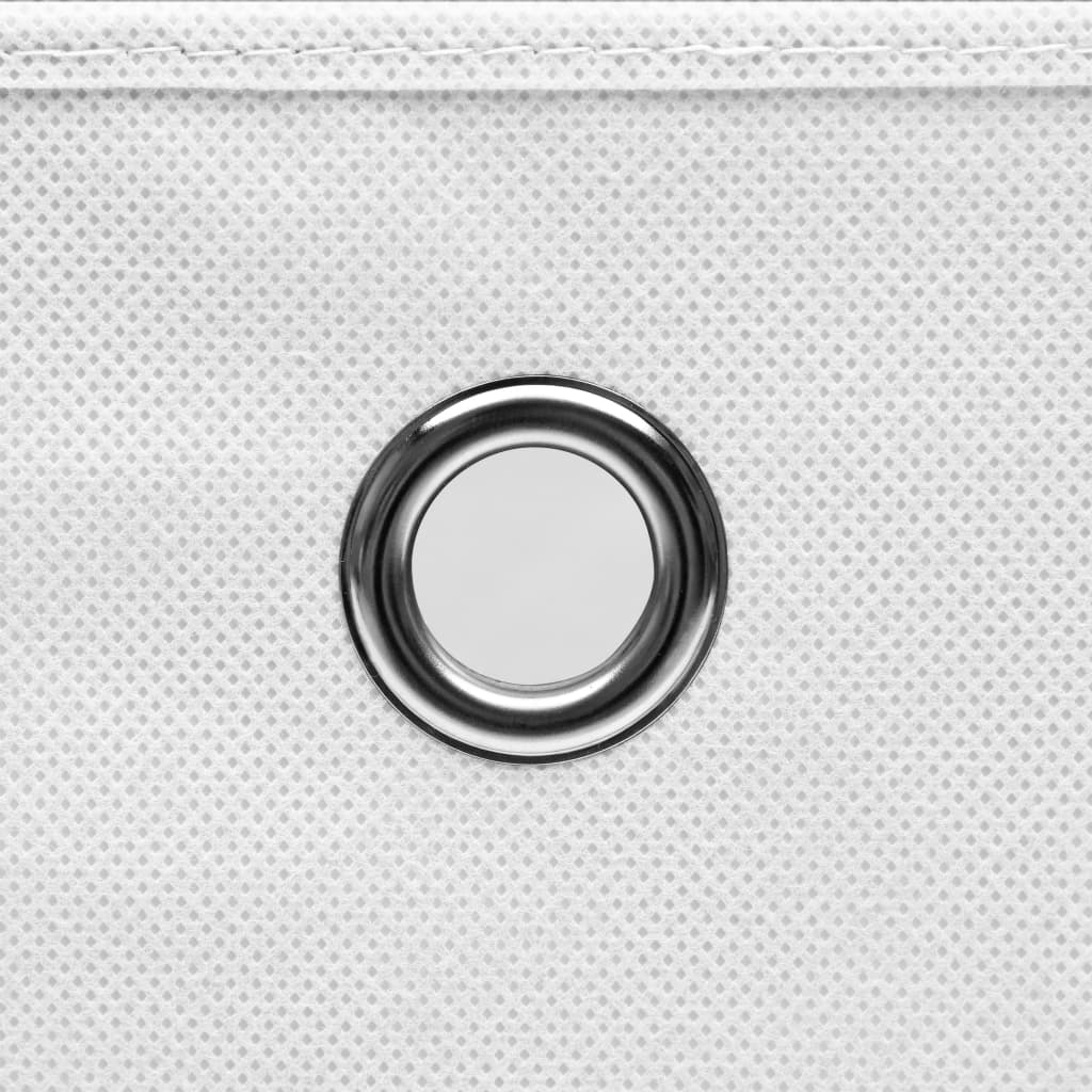Cutii depozitare, 4 buc., alb, 28x28x28 cm, textil nețesut - Lando