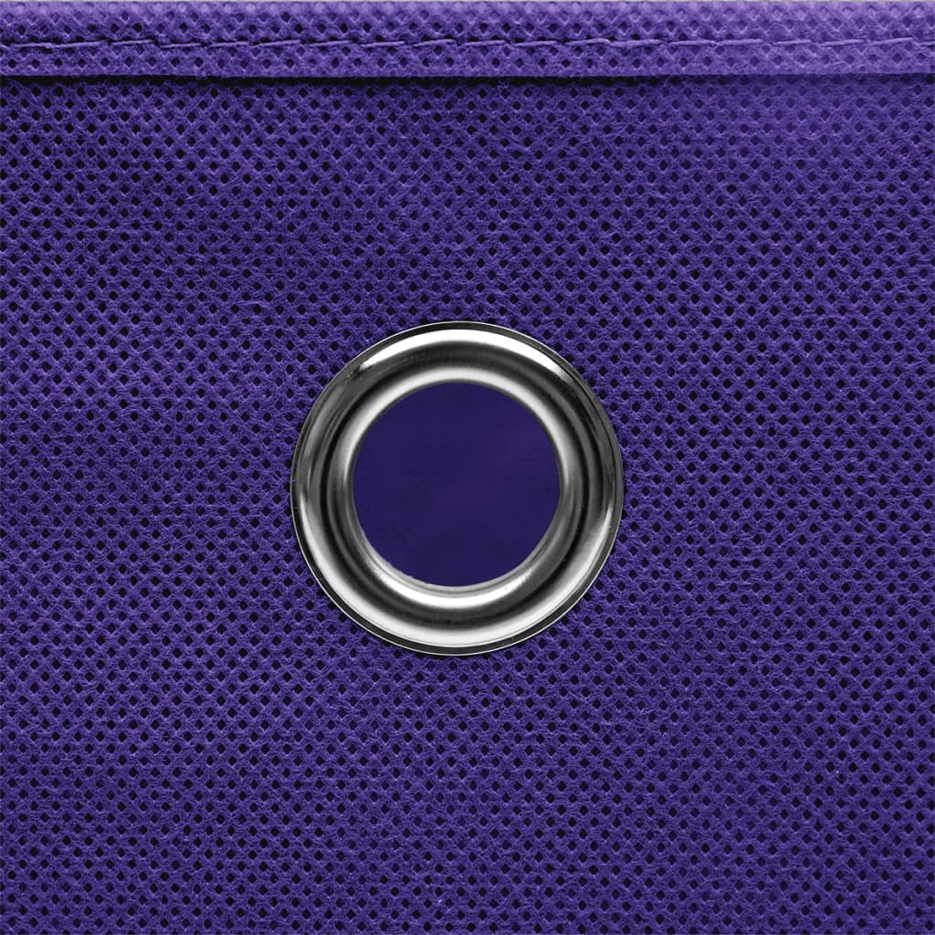Cutii depozitare cu capace, 10 buc., violet, 28x28x28 cm Lando - Lando