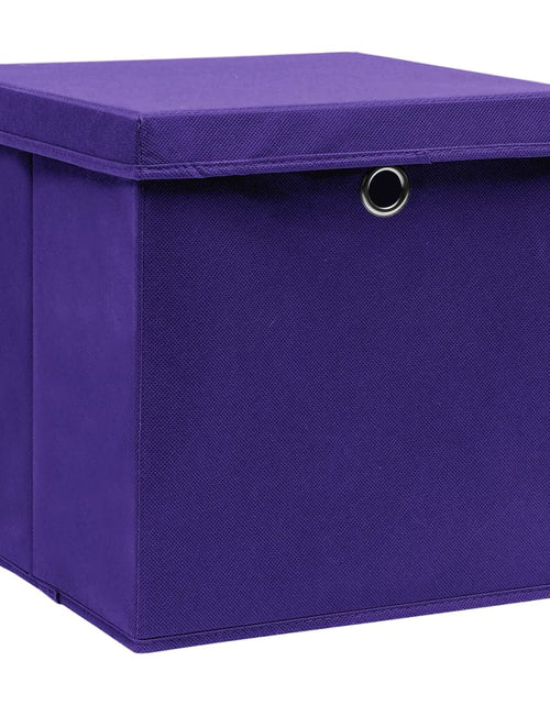 Încărcați imaginea în vizualizatorul Galerie, Cutii depozitare cu capace, 10 buc., violet, 28x28x28 cm Lando - Lando
