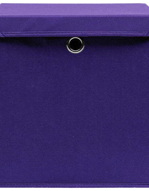 Загрузите изображение в средство просмотра галереи, Cutii depozitare cu capace, 10 buc., violet, 28x28x28 cm Lando - Lando
