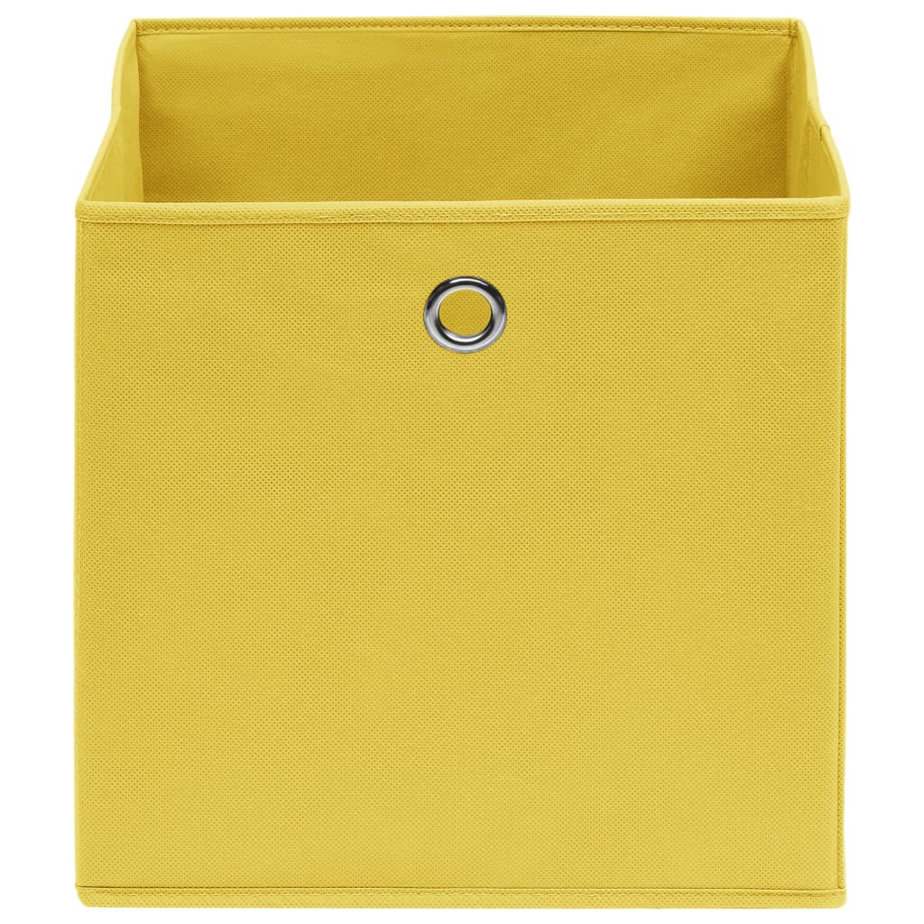 Cutii depozitare, 4 buc., galben, 28x28x28 cm, textil nețesut - Lando