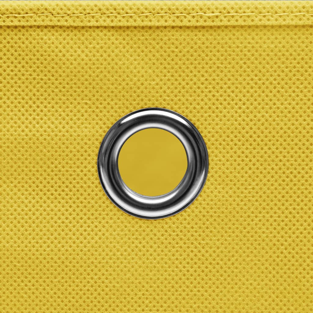 Cutii depozitare, 4 buc., galben, 28x28x28 cm, textil nețesut - Lando