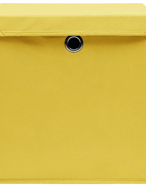 Încărcați imaginea în vizualizatorul Galerie, Cutii depozitare cu capace, 4 buc., galben, 28x28x28 cm - Lando
