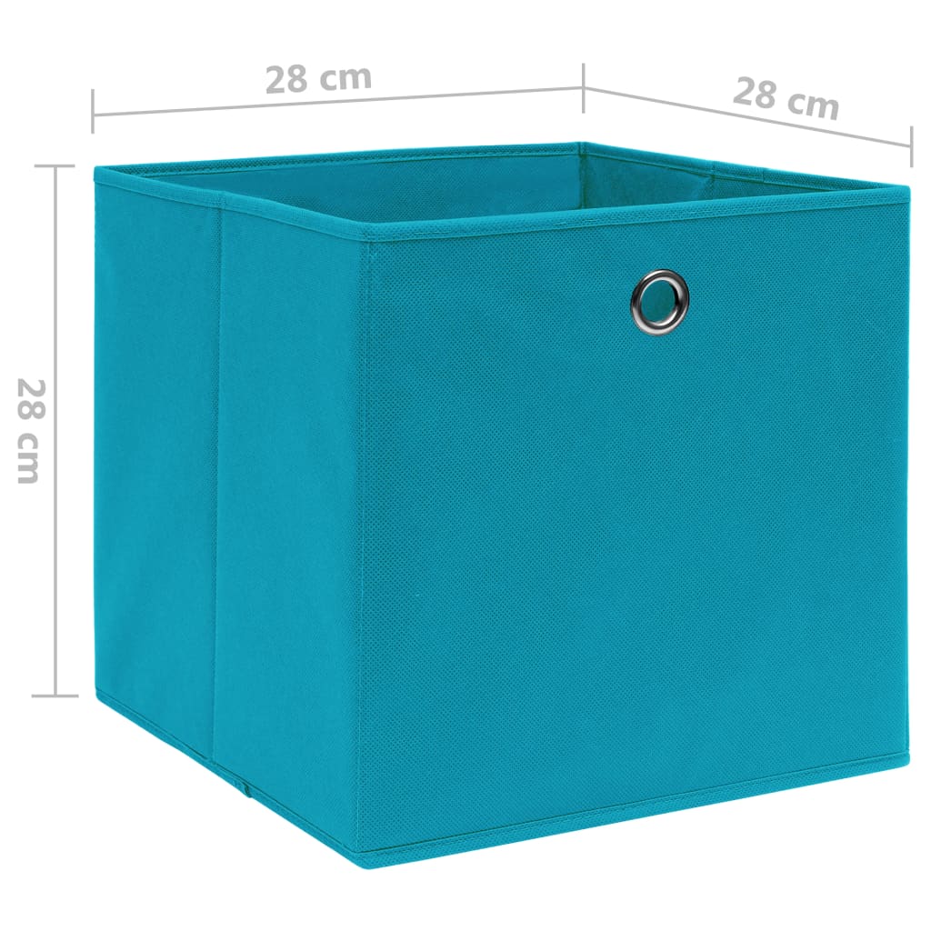 Cutii depozitare, 10 buc., bleu, 28x28x28 cm, material nețesut Lando - Lando