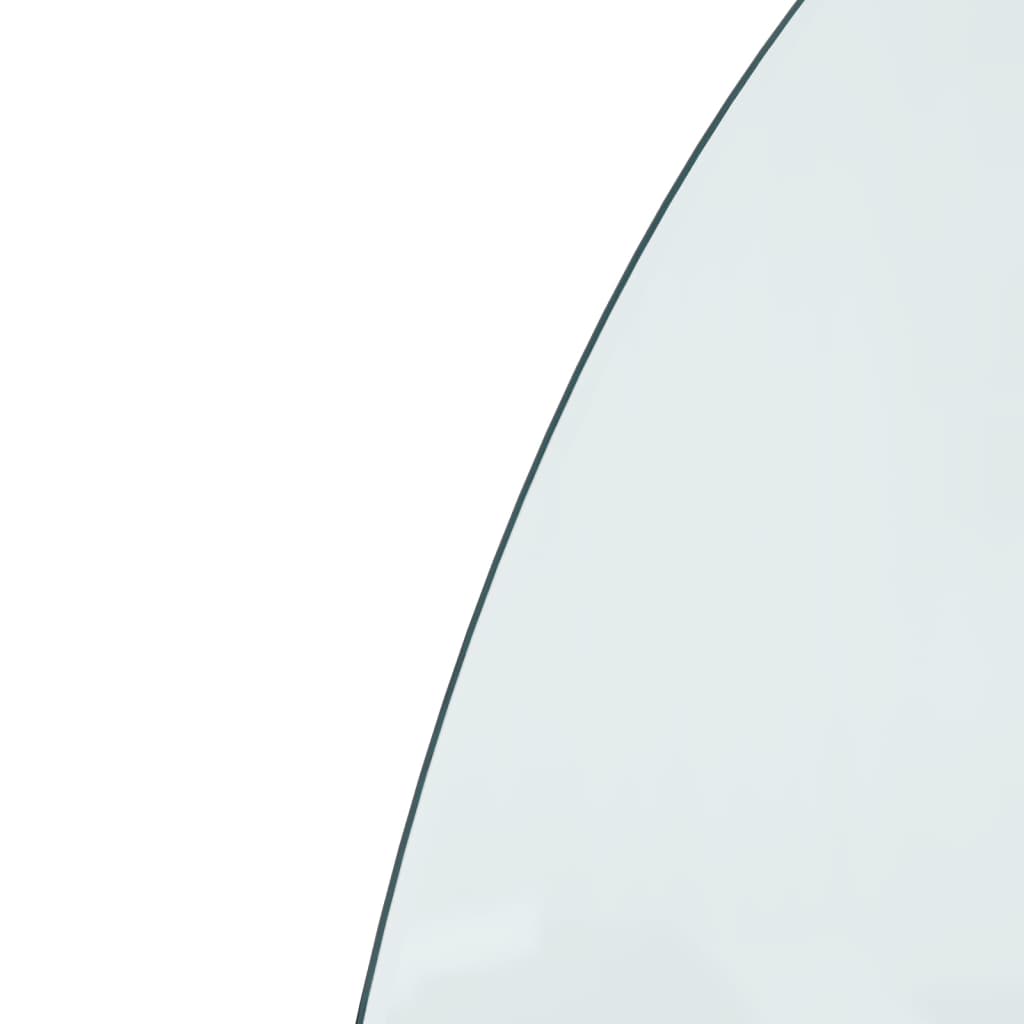 Placă de sticlă pentru șemineu, semi-rotundă, 800x500 mm - Lando