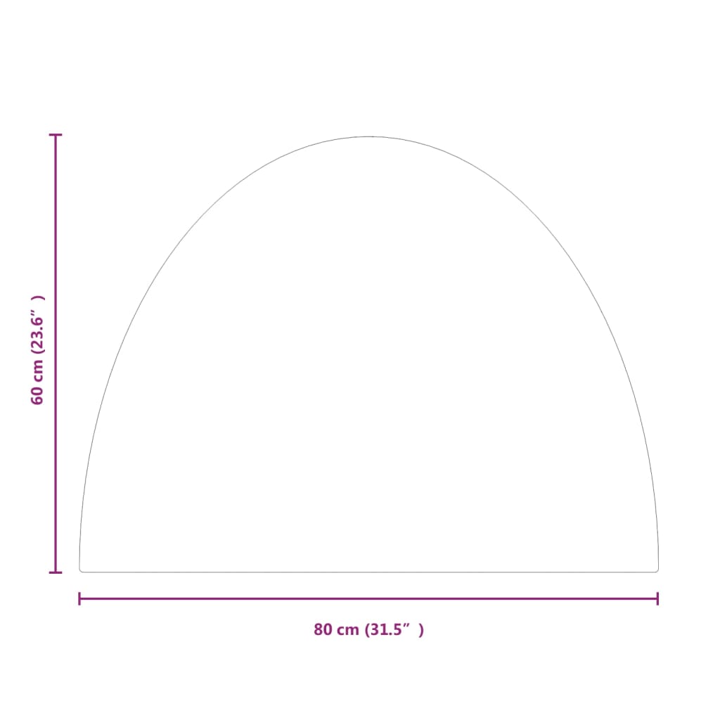 Placă de sticlă pentru șemineu ,semi-rotundă, 800x600 mm - Lando