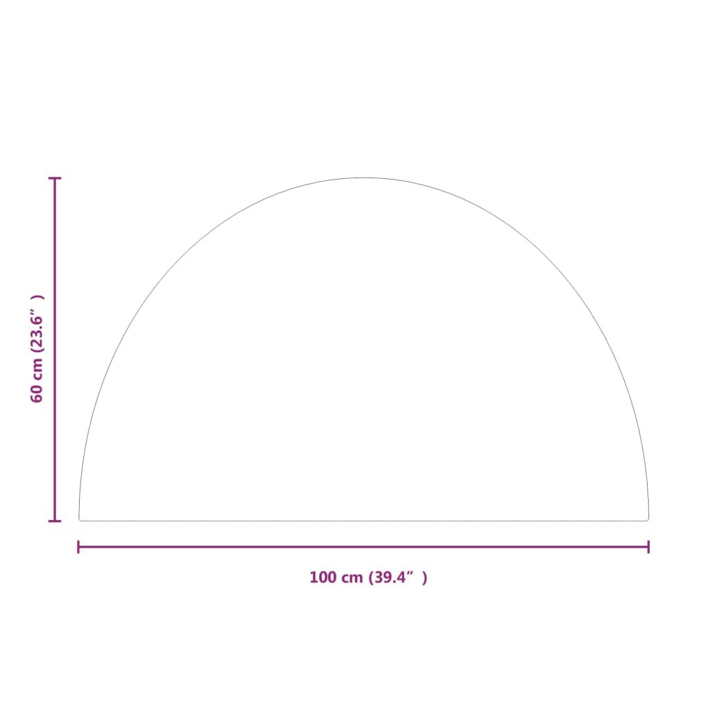 Placă de sticlă pentru șemineu, semi-rotundă, 1000x600 mm - Lando