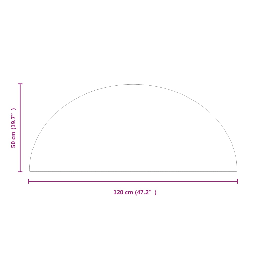 Placă de sticlă pentru șemineu, semi-rotundă, 1200x500 mm - Lando