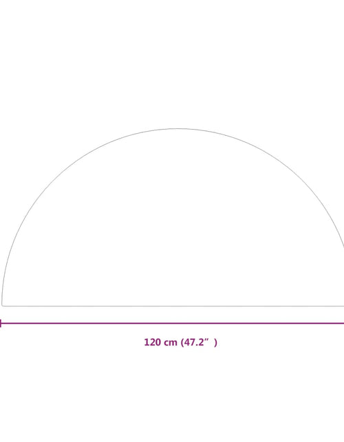 Загрузите изображение в средство просмотра галереи, Placă de sticlă pentru șemineu, semi-rotundă, 1200x600 mm - Lando
