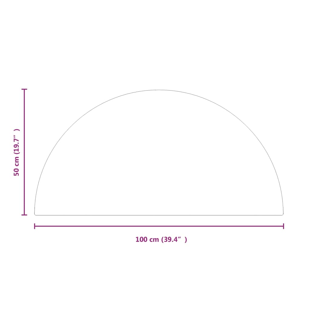 Placă de sticlă pentru șemineu, semi-rotundă, 1000x500 mm - Lando