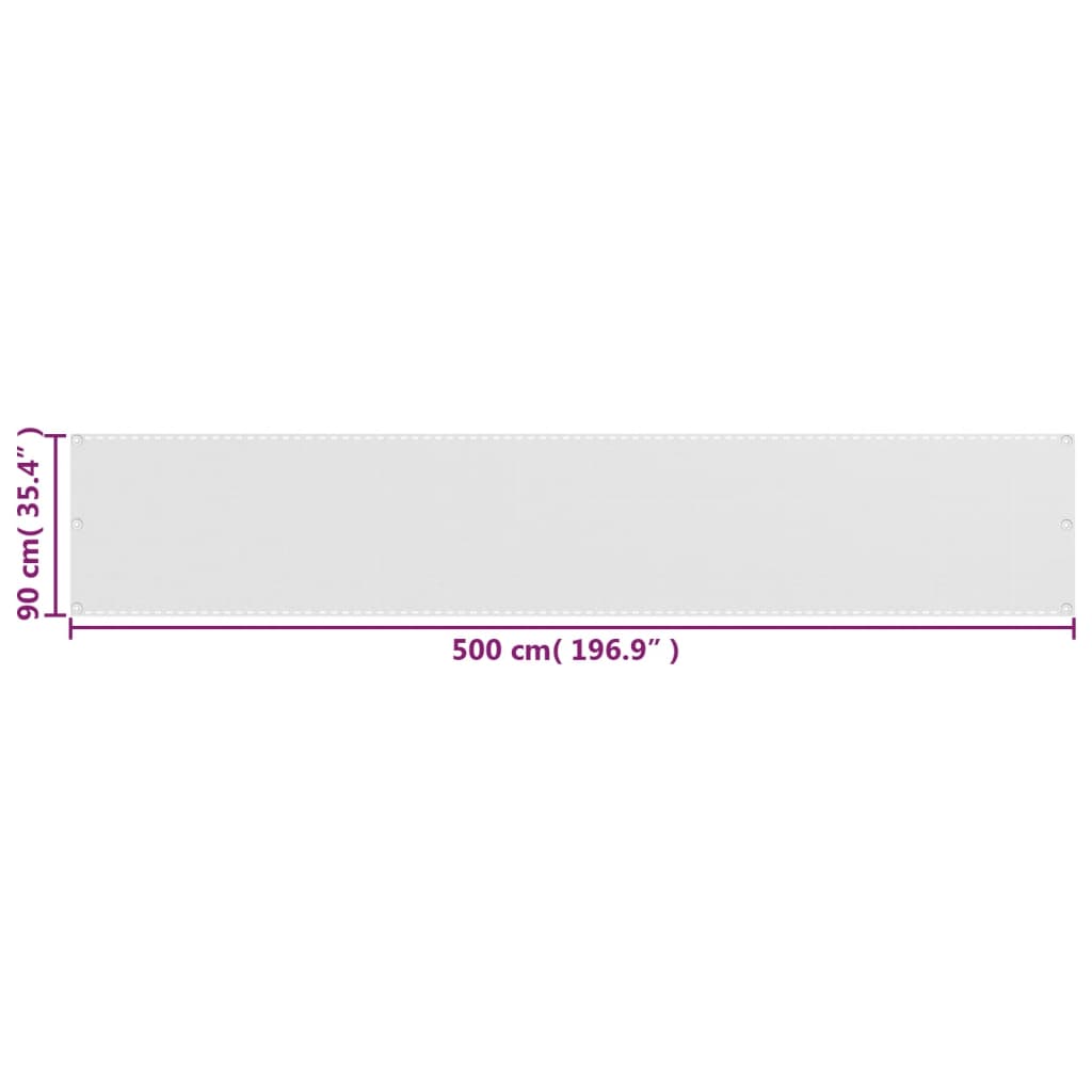 Paravan de balcon, alb, 90x500 cm, HDPE - Lando