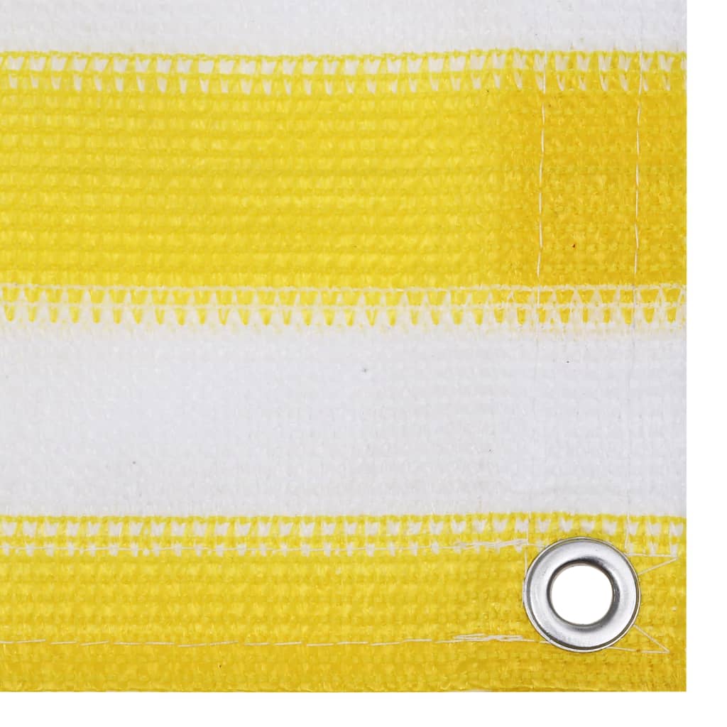 Paravan de balcon, galben și alb, 75x300 cm, HDPE - Lando