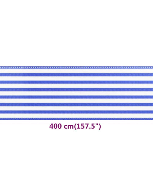 Загрузите изображение в средство просмотра галереи, Paravan de balcon, albastru și alb, 90x400 cm, HDPE - Lando
