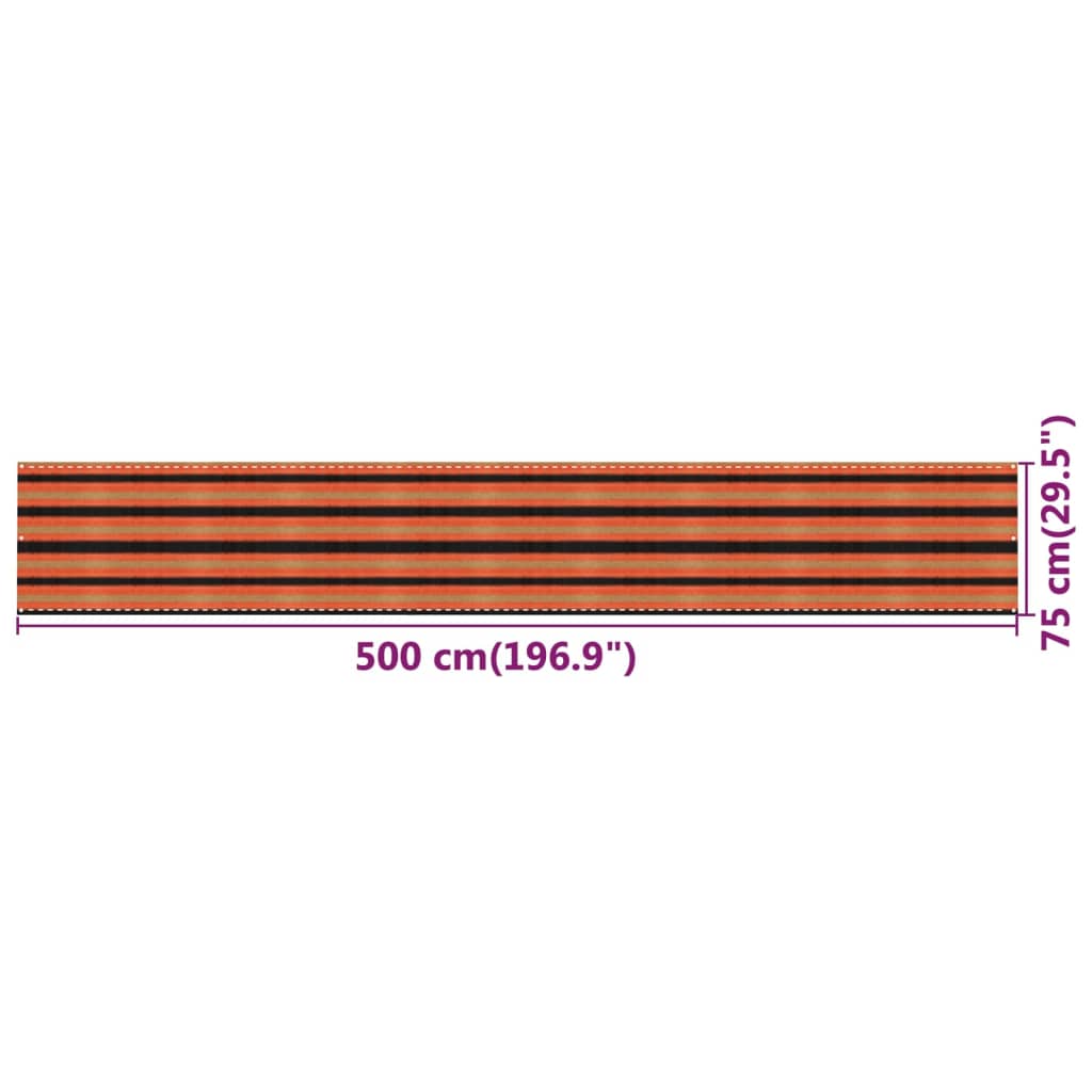 Paravan de balcon, multicolor, 75x500 cm, HDPE - Lando