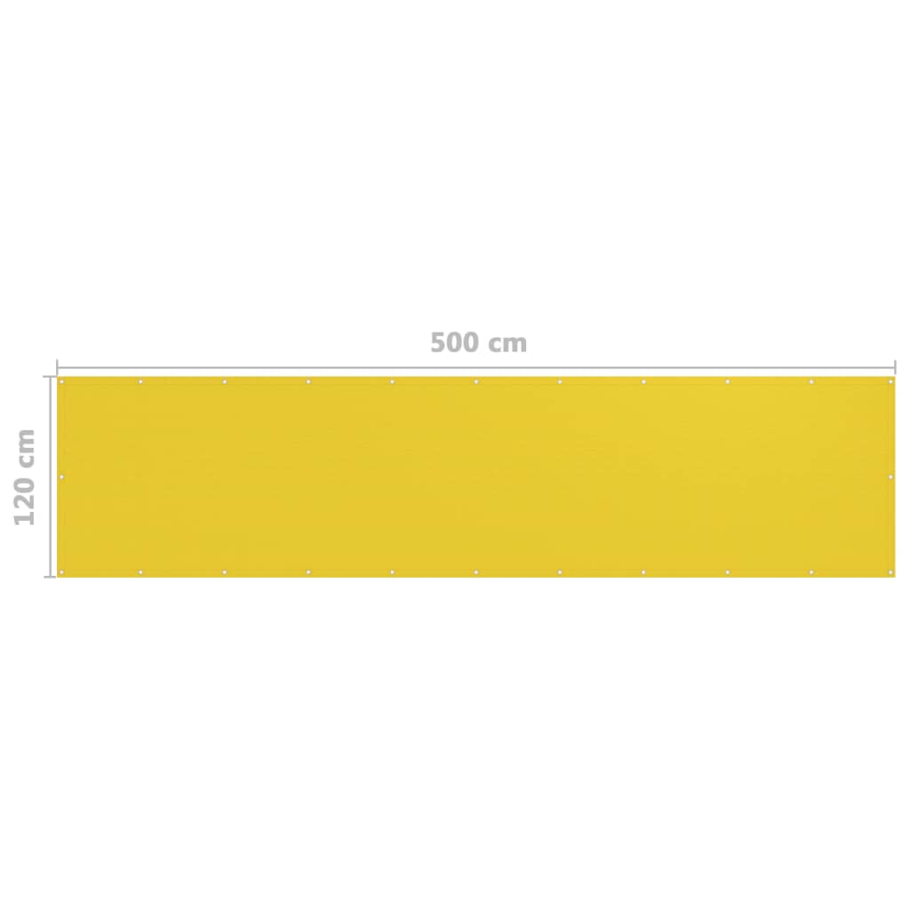 Paravan de balcon, galben, 120 x 500 cm, HDPE - Lando