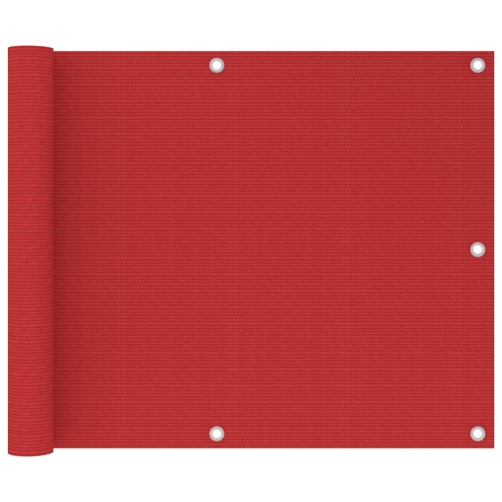 Paravan pentru balcon, roșu, 75 x 600 cm, HDPE - Lando