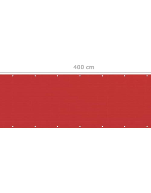 Încărcați imaginea în vizualizatorul Galerie, Paravan de balcon, roșu, 120x400 cm, HDPE - Lando
