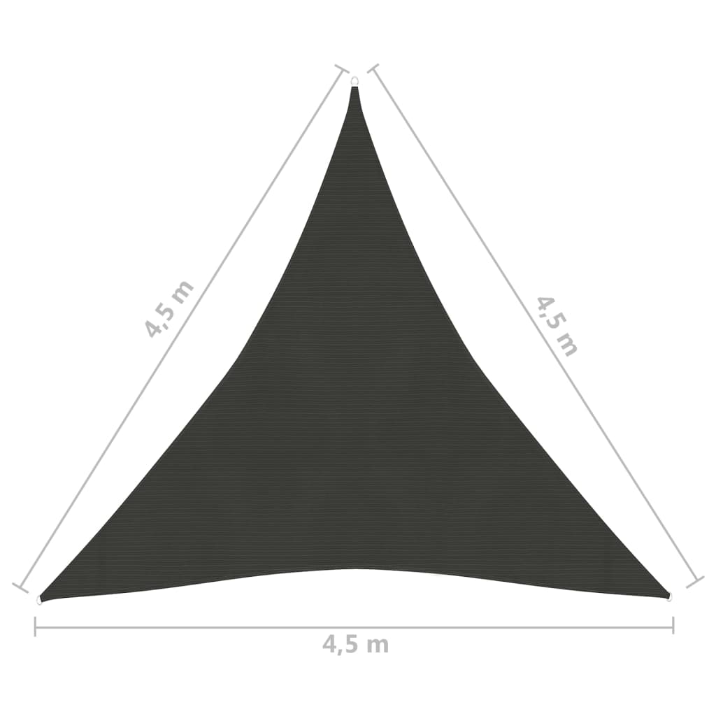 Pânză parasolar, antracit, 4,5x4,5x4,5 m, HDPE, 160 g/m² Lando - Lando