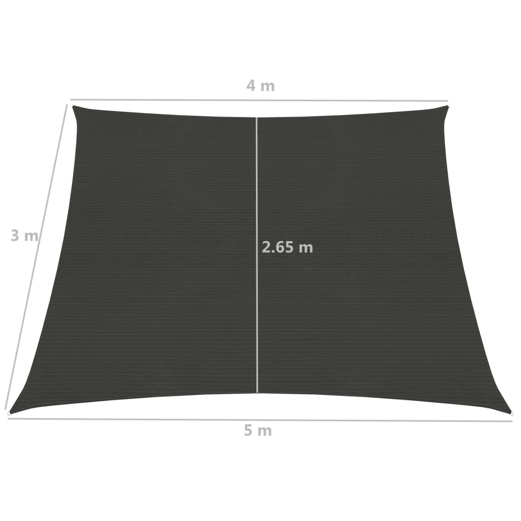 Pânză parasolar, antracit, 4/5x3 m, HDPE, 160 g/m² Lando - Lando