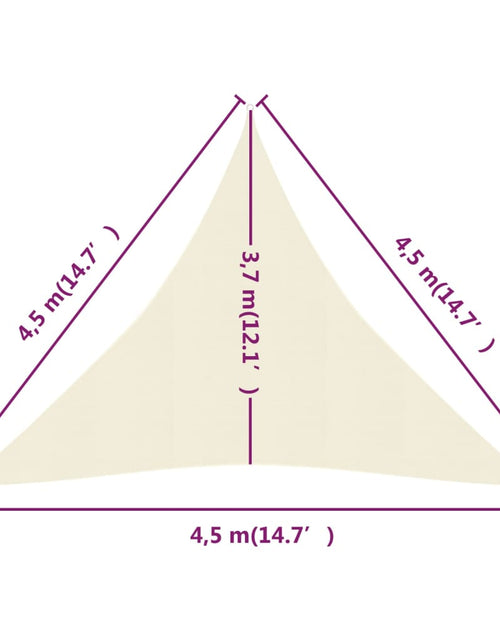 Загрузите изображение в средство просмотра галереи, Pânză parasolar, crem, 4,5x4,5x4,5 m, HDPE, 160 g/m² Lando - Lando
