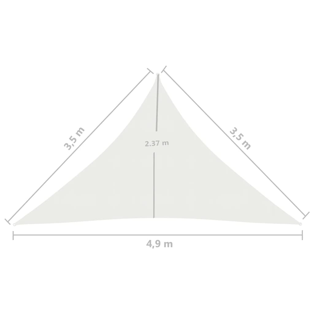 Pânză parasolar, alb, 3,5x3,5x4,9 m, HDPE, 160 g/m² Lando - Lando