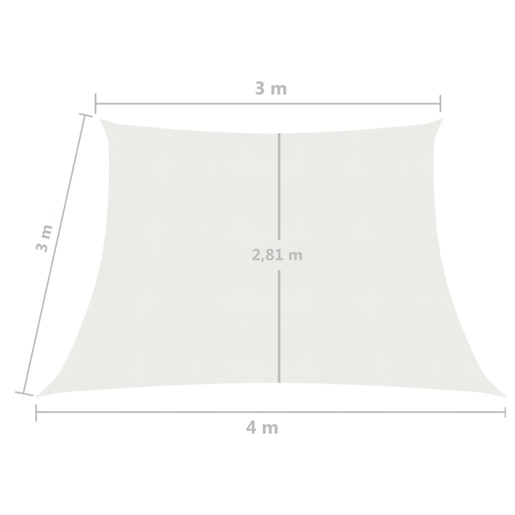 Pânză parasolar, alb, 3/4x3 m, HDPE, 160 g/m². Lando - Lando