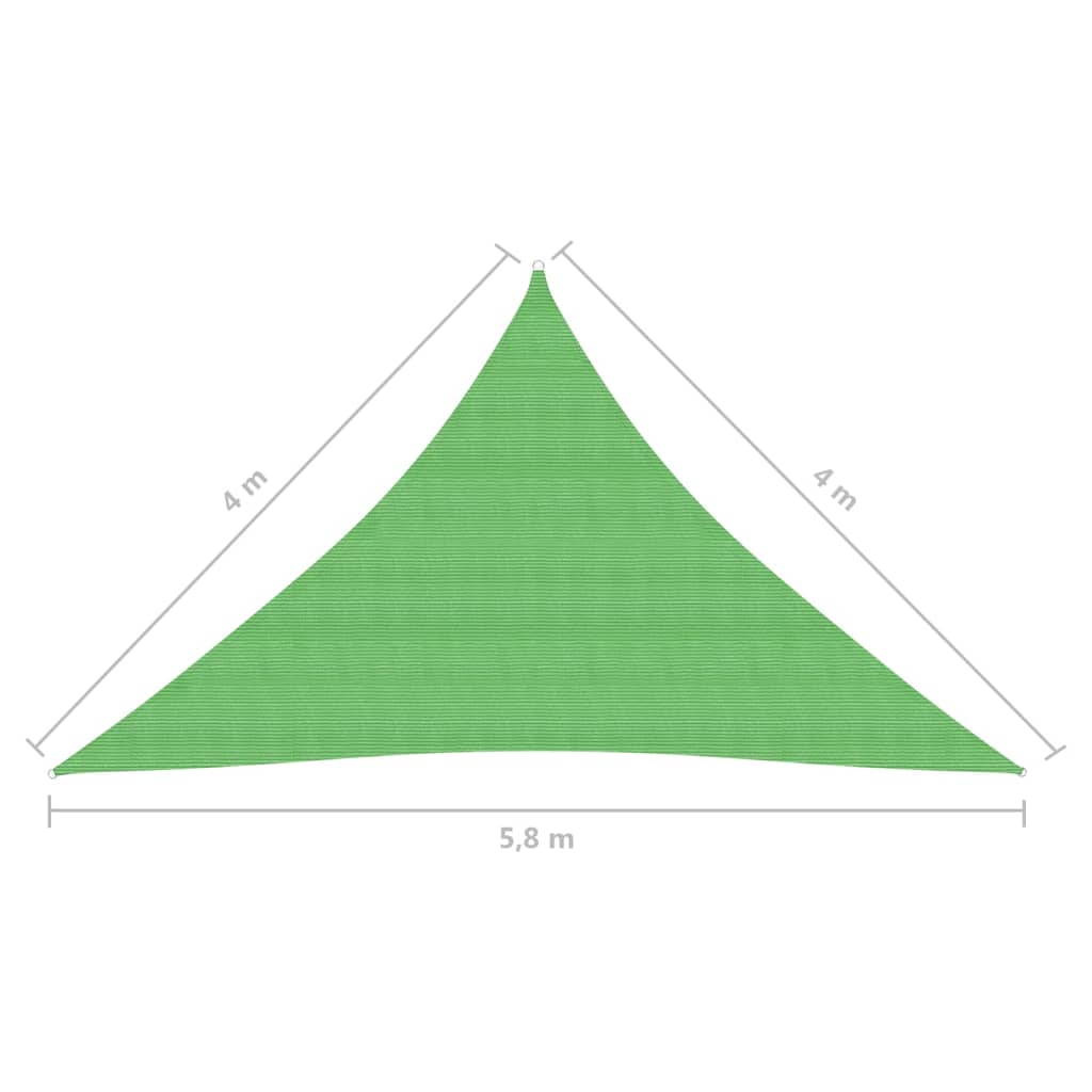 Pânză parasolar, verde deschis, 4x4x5,8 m, HDPE, 160 g/m² Lando - Lando