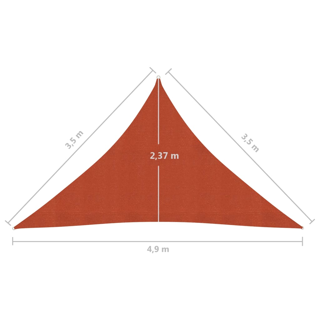 Pânză parasolar, cărămiziu, 3,5x3,5x4,9 m, HDPE, 160 g/m² Lando - Lando