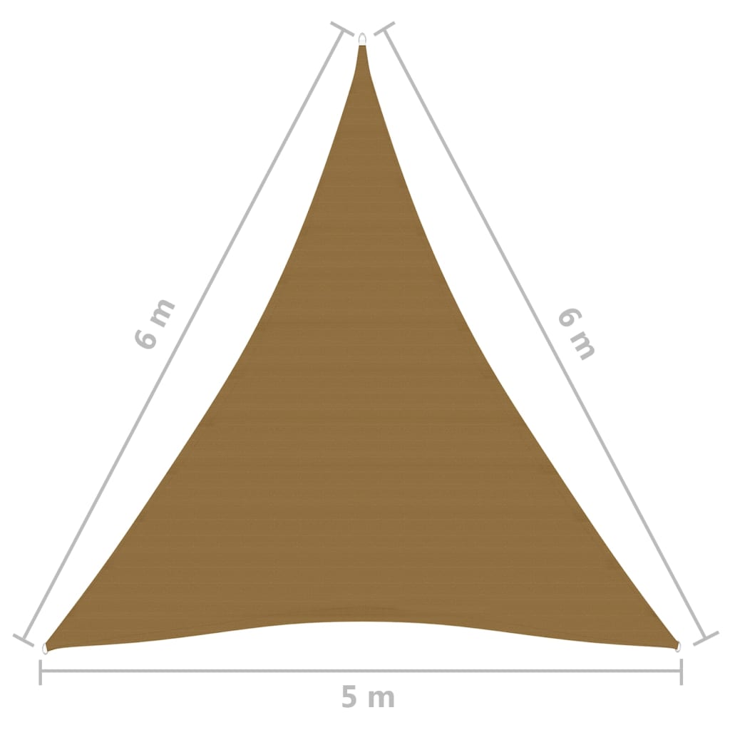 Pânză parasolar, gri taupe, 5x6x6 m, HDPE, 160 g/m² Lando - Lando