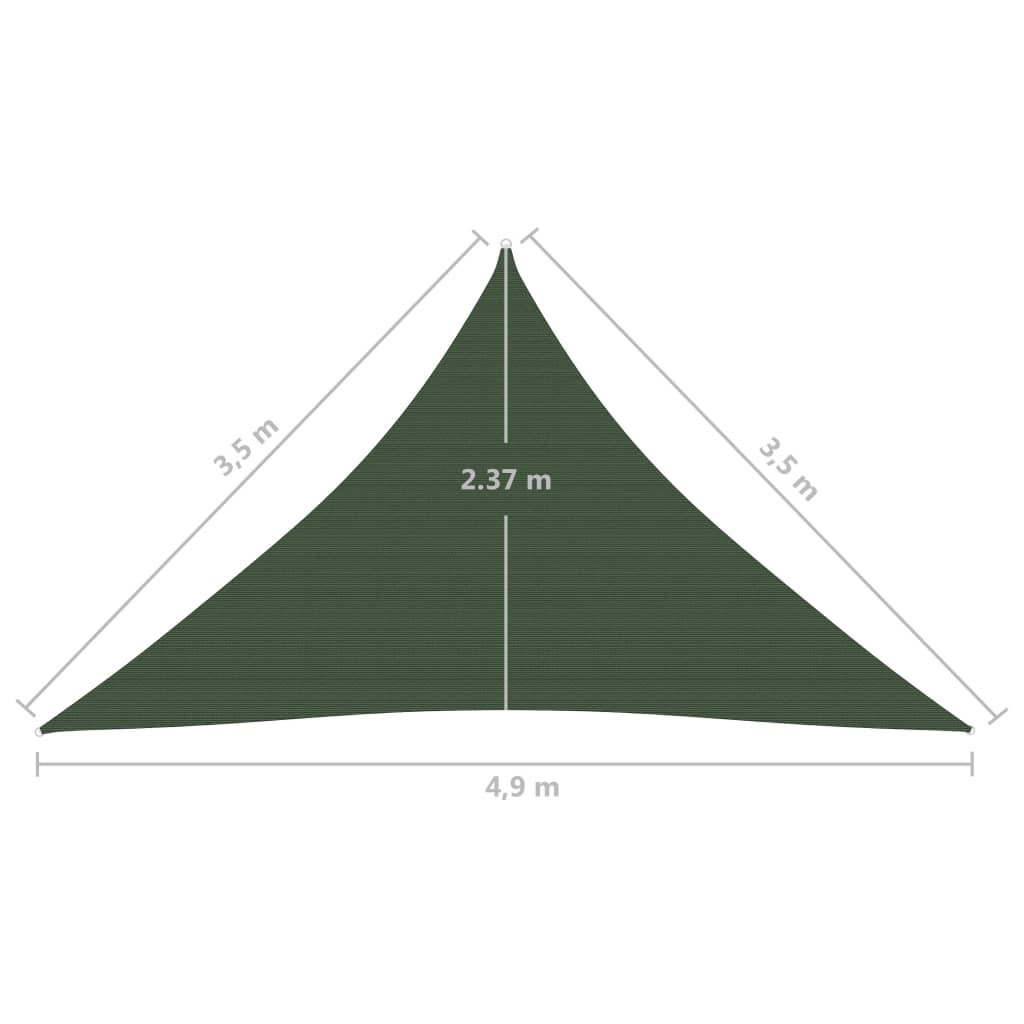 Pânză parasolar, verde închis, 3,5x3,5x4,9 m, HDPE, 160 g/m² Lando - Lando