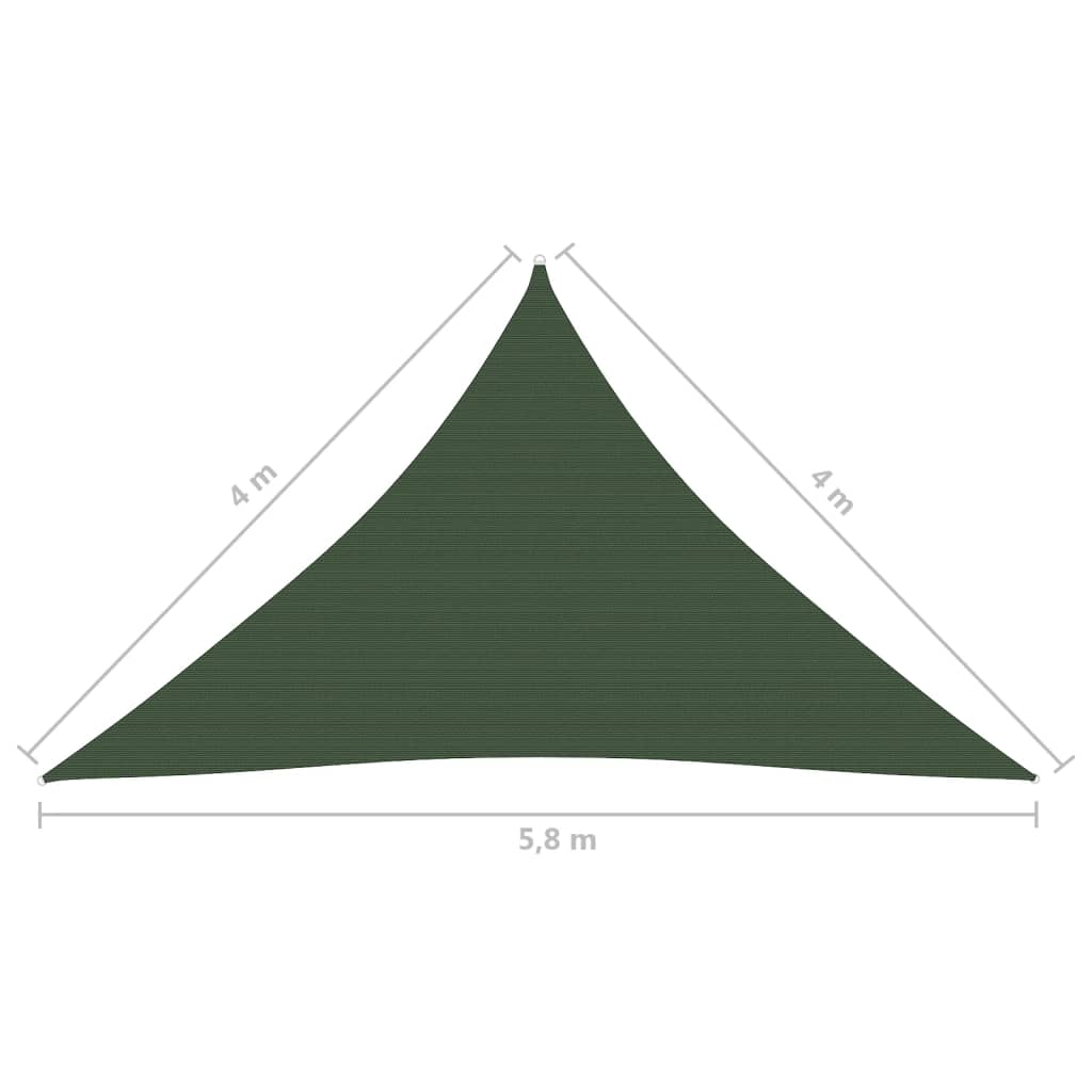 Pânză parasolar, verde închis, 4x4x5,8 m, HDPE, 160 g/m² Lando - Lando