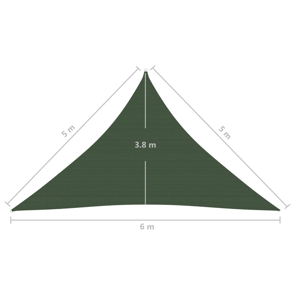 Pânză parasolar, verde închis, 5x5x6 m, 160 g/m², HDPE Lando - Lando