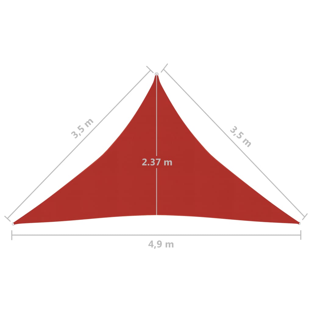 Pânză parasolar, roșu, 3,5x3,5x4,9 m, HDPE, 160 g/m² Lando - Lando