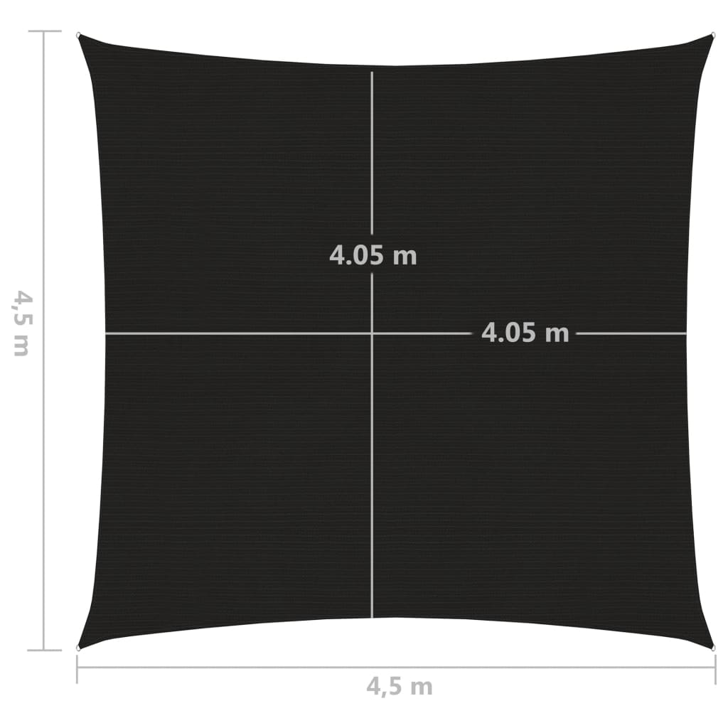 Pânză parasolar, negru, 4,5 x 4,5 m HDPE, 160 g/m² Lando - Lando