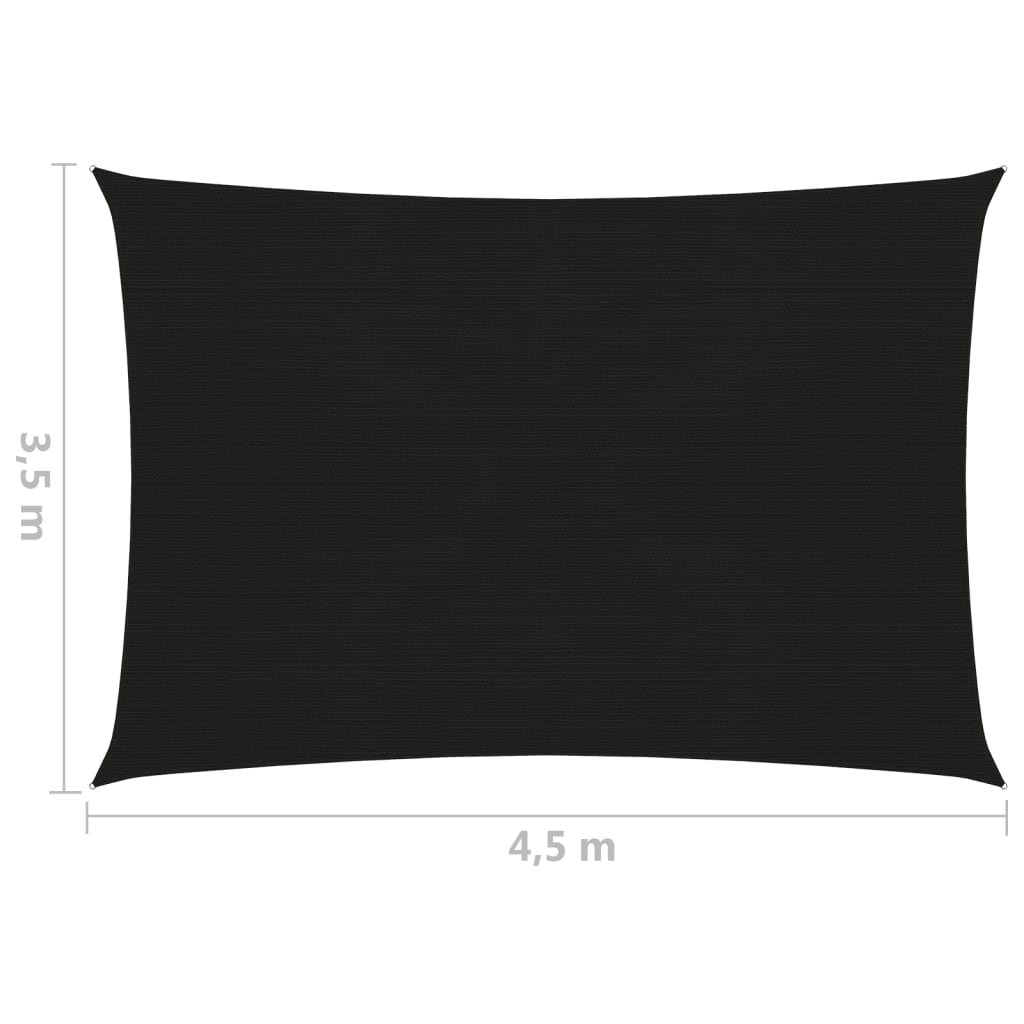 Pânză parasolar, negru, 3,5x4,5 m, HDPE, 160 g/m² Lando - Lando