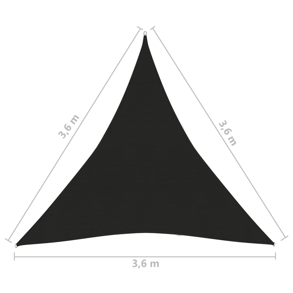 Pânză parasolar, negru, 3,6x3,6x3,6 m, HDPE, 160 g/m² Lando - Lando