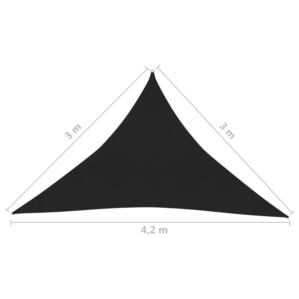 Pânză parasolar, negru, 3 x 3 x 4,2 m, HDPE, 160 g/m² Lando - Lando